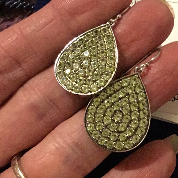 Vintage Michael Valitutti Natural Peridot Sterling Silver Dangle Earrings - Picture 5 of 16